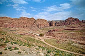 Petra - ruins of the city with the Royal Tombs in the distance 